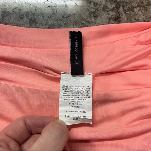 BECCA by Rebecca Virtue Color Code Peach | Orange | Peach |Solid Bikini Medium - Picture 5 of 9